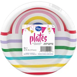 Kroger Entertainment Essentials Modern Rainbow 7-Inch Party Paper Plates