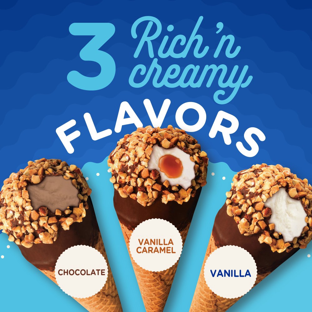 slide 2 of 2, Kroger Fun Days Sundaes Cones Variety Pack, 8 ct; 4.6 fl oz