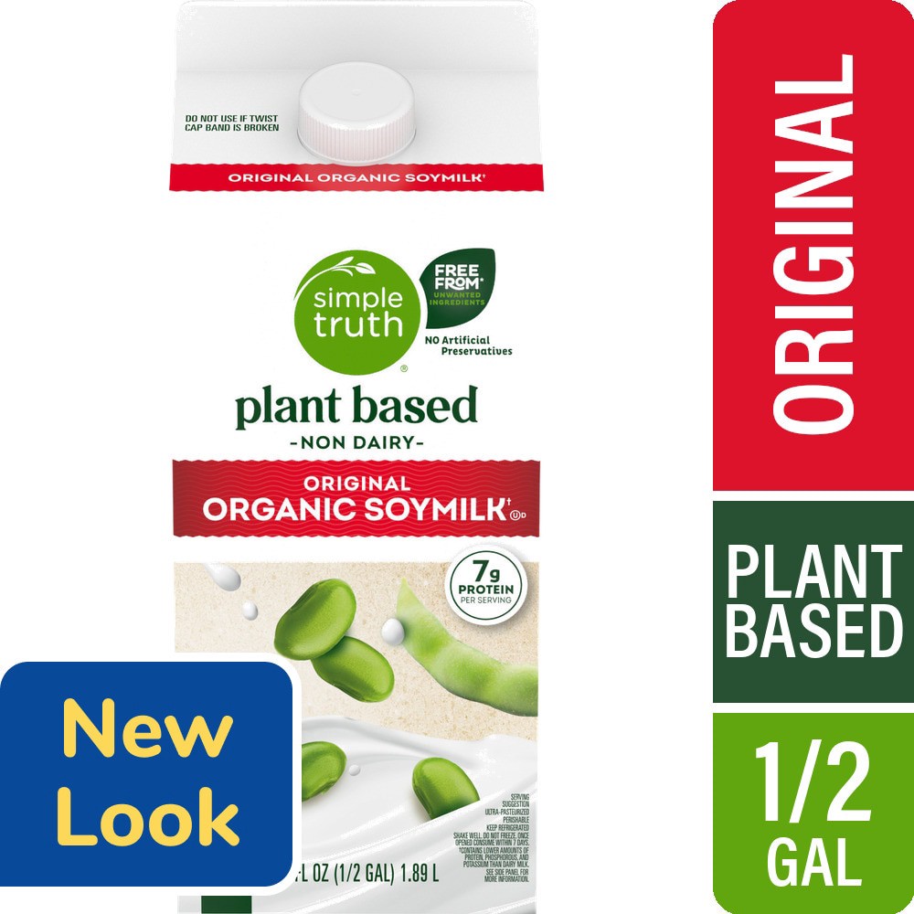 slide 3 of 4, Simple Truth Organic Original Soymilk 0.5 gl, 1/2 gal