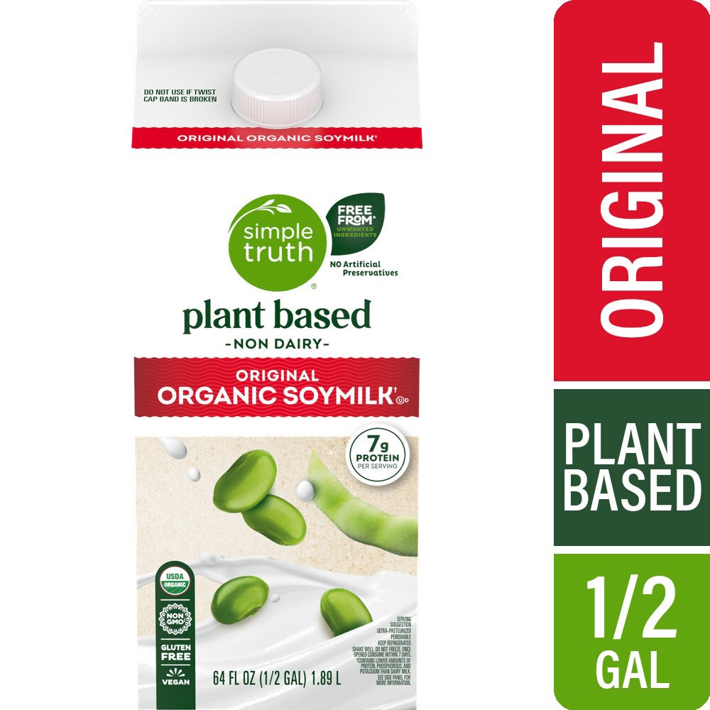 slide 4 of 4, Simple Truth Organic Original Soymilk 0.5 gl, 1/2 gal