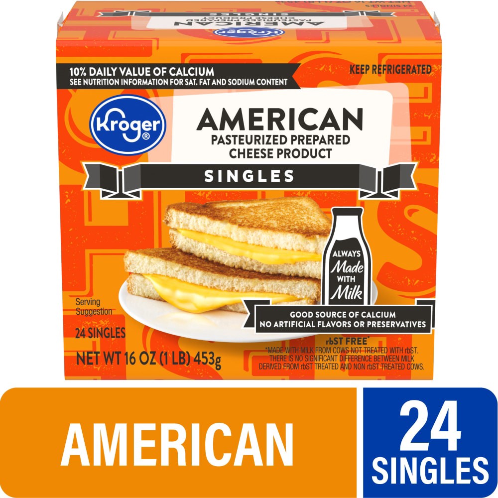 slide 2 of 3, Kroger American Cheese Singles - 24 ct, 24 ct