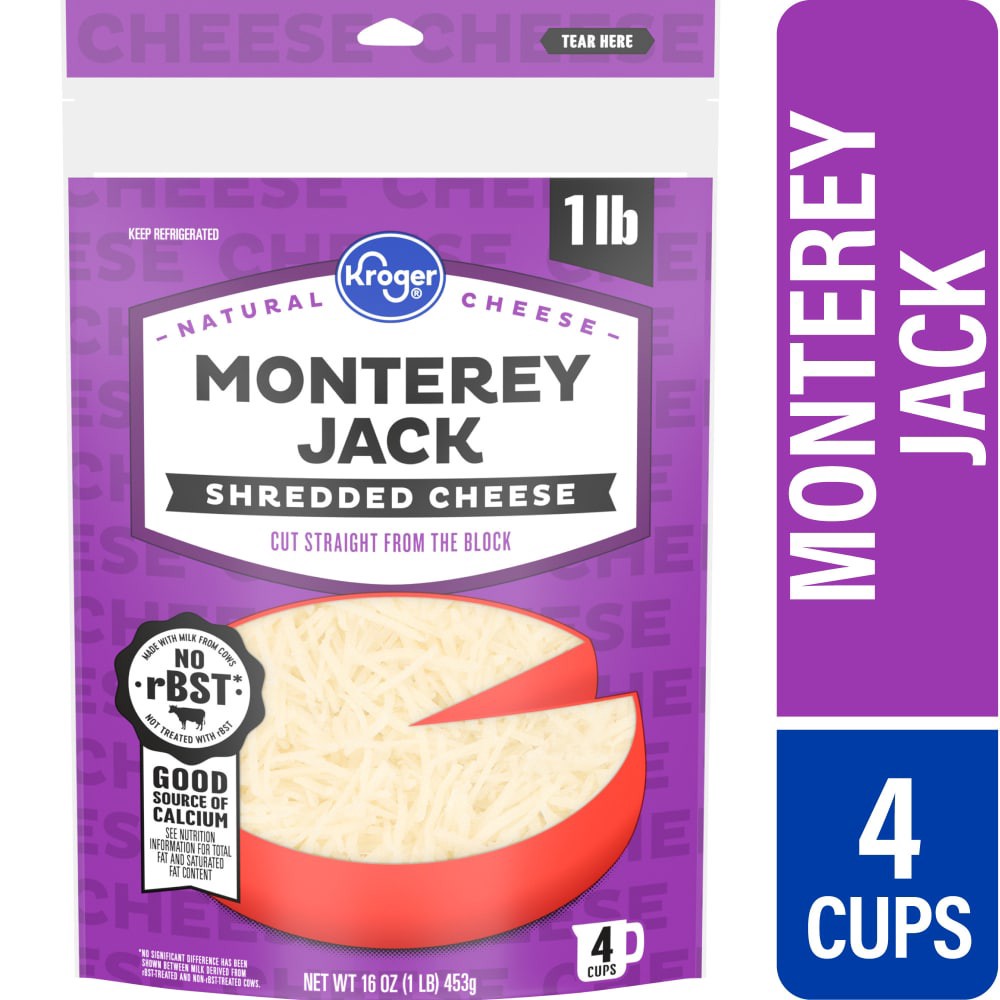 slide 2 of 3, Kroger Monterey Jack Shredded Cheese, 16 oz