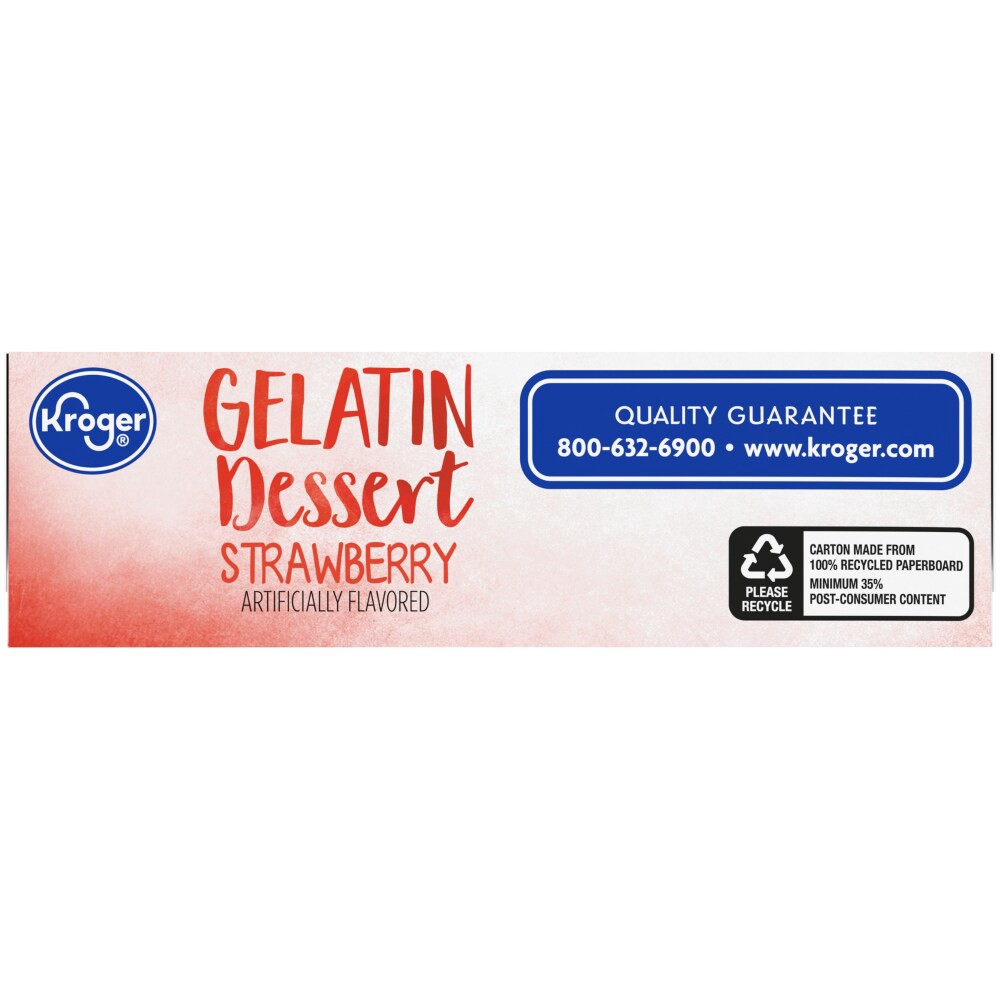 slide 2 of 5, Kroger Strawberry Gelatin Dessert Mix, 3 oz