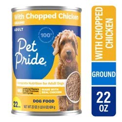 Pet Pride® Adult Wet Dog Food Chopped Chicken Ground, 22 oz