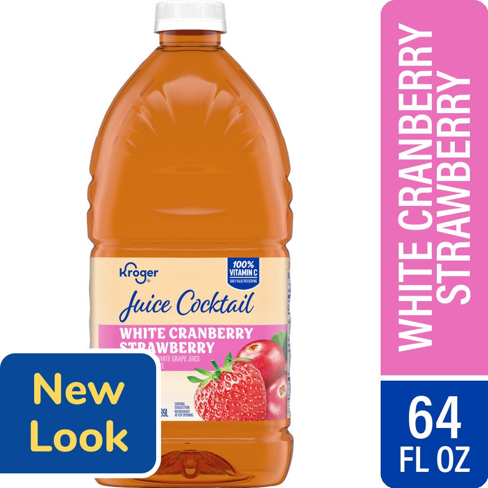slide 2 of 4, Kroger White Cranberry Strawberry Juice Cocktail - 64 fl oz, 64 fl oz