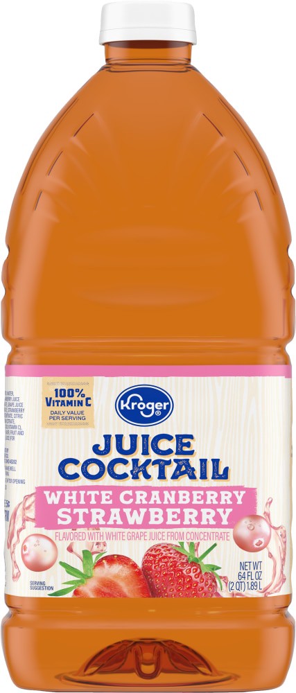 slide 3 of 4, Kroger White Cranberry Strawberry Juice Cocktail - 64 fl oz, 64 fl oz