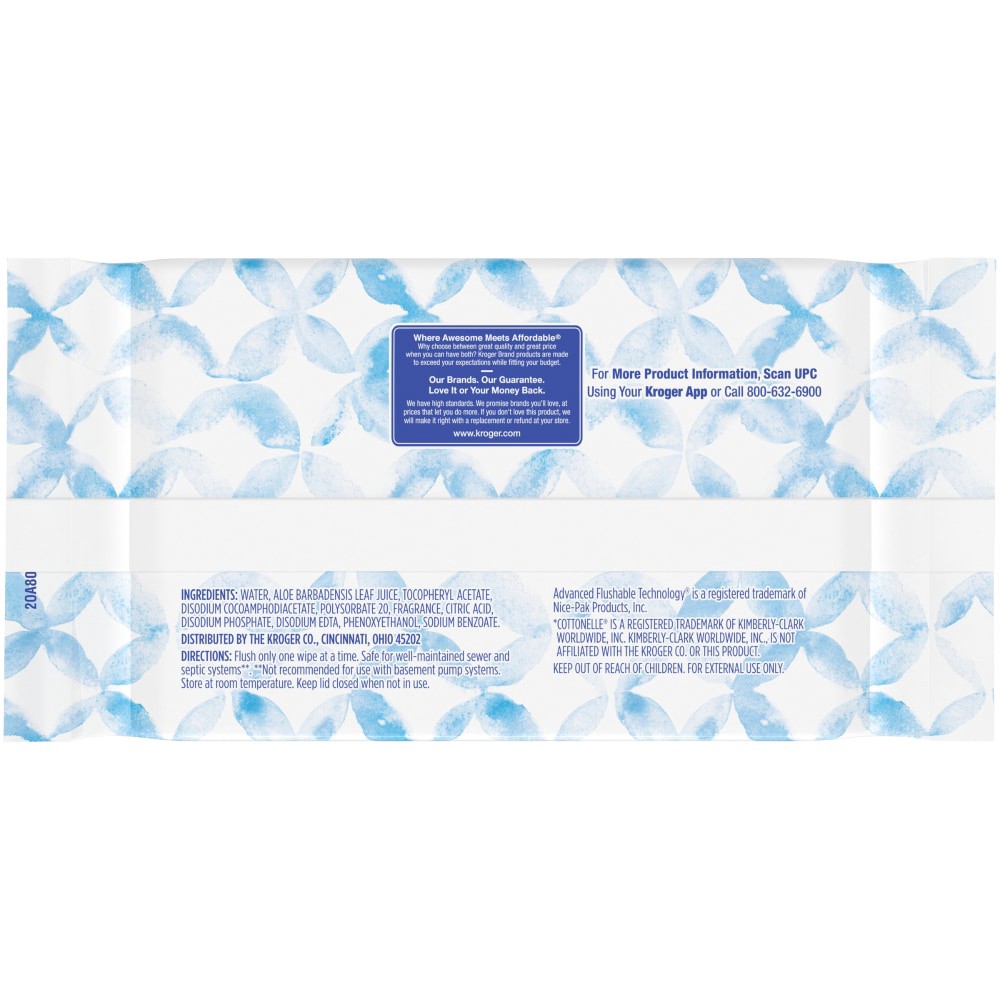 slide 2 of 2, Kroger Flushable Wipes (2 Pack), 2 ct / 84 ct