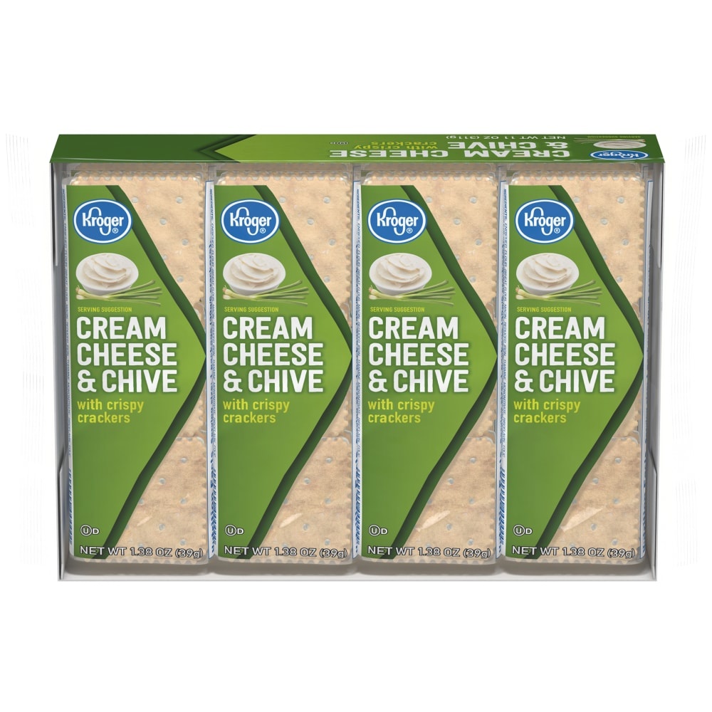 slide 1 of 1, Kroger Cream Cheese & Chives Sandwich Crackers, 8 ct; 1.38 oz