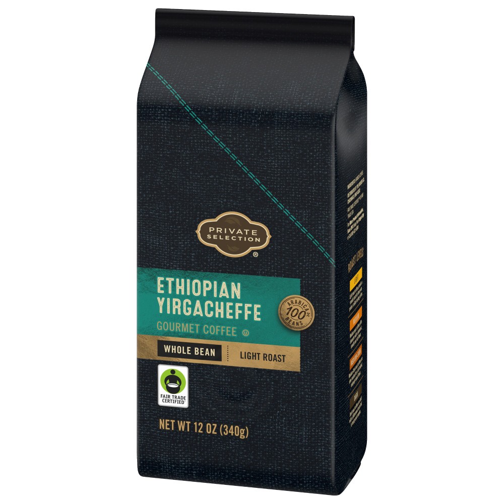 slide 5 of 6, Private Selection Ethiopian Yirgacheffe Light Roast Whole Bean Coffee - 12 oz, 12 oz