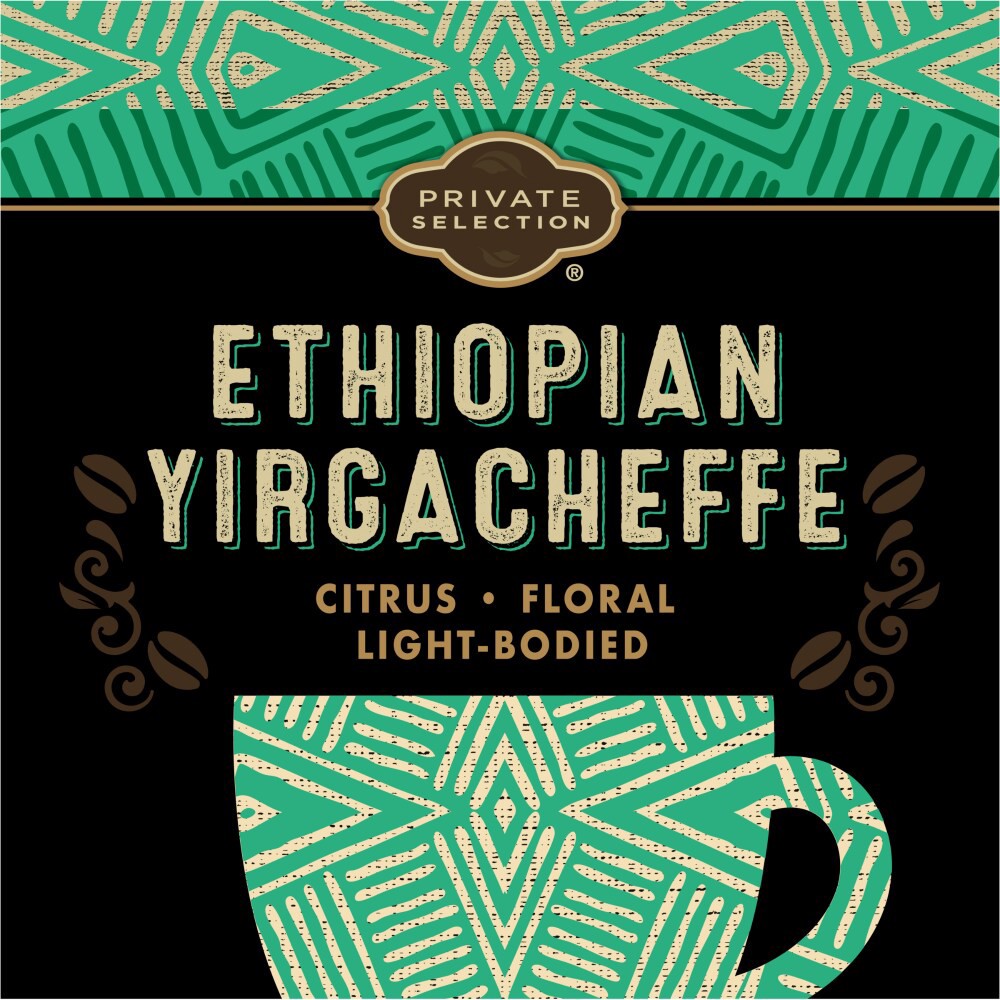 slide 4 of 5, Private Selection Ethiopian Yirgacheffe Light Roast Whole Bean Coffee - 12 oz, 12 oz