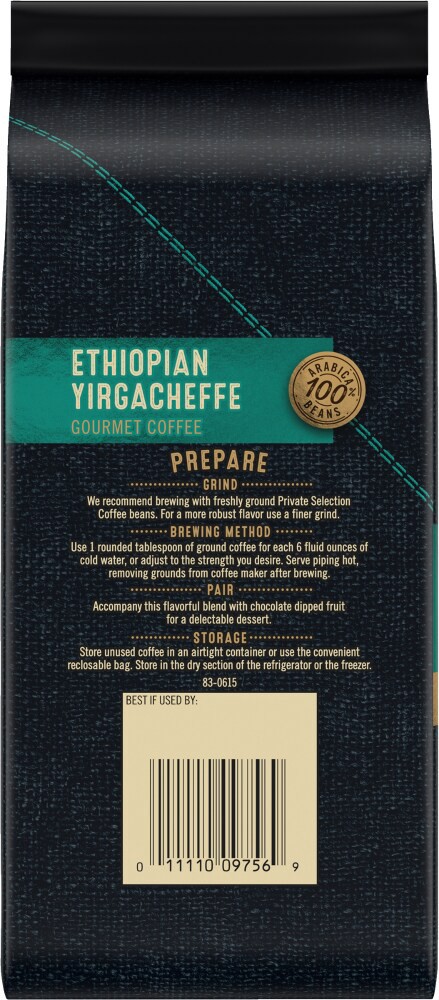 slide 2 of 6, Private Selection Ethiopian Yirgacheffe Light Roast Whole Bean Coffee - 12 oz, 12 oz