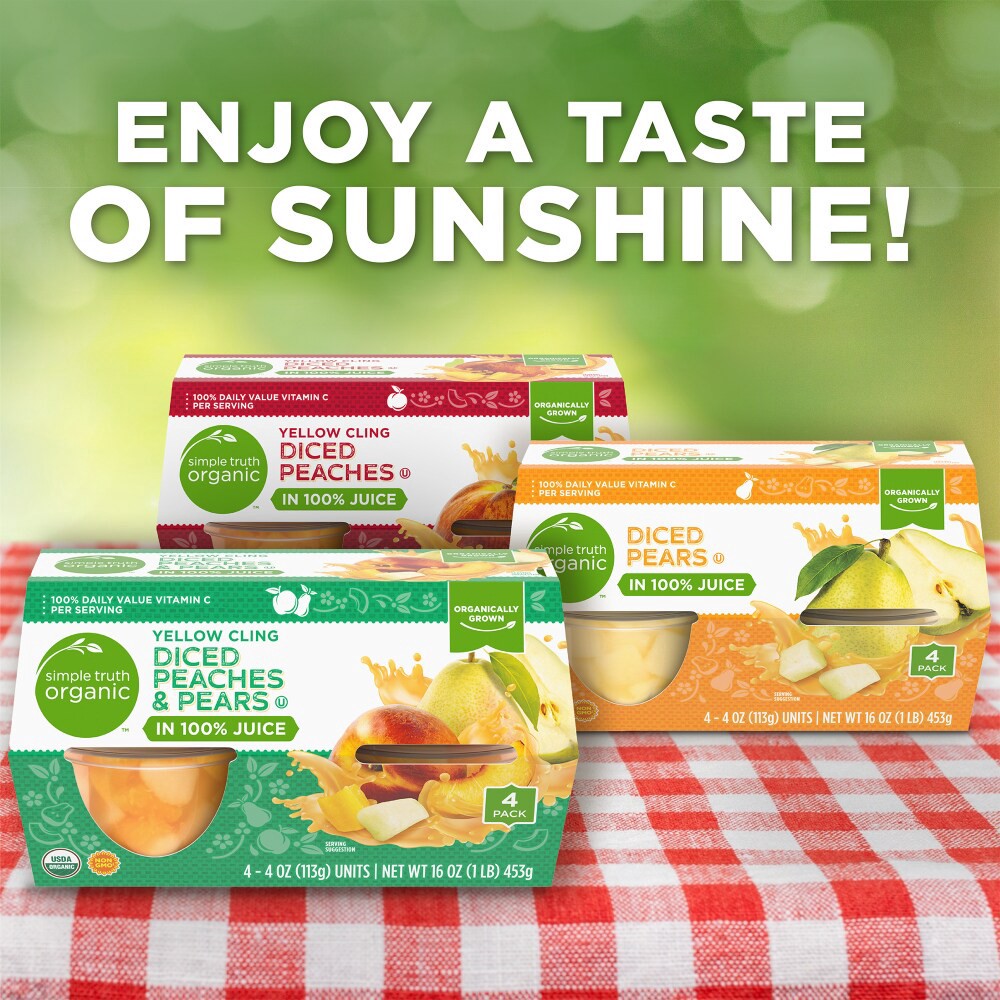 slide 5 of 5, Simple Truth Organic Diced Pears In 100% Juice, 4 ct; 4 oz