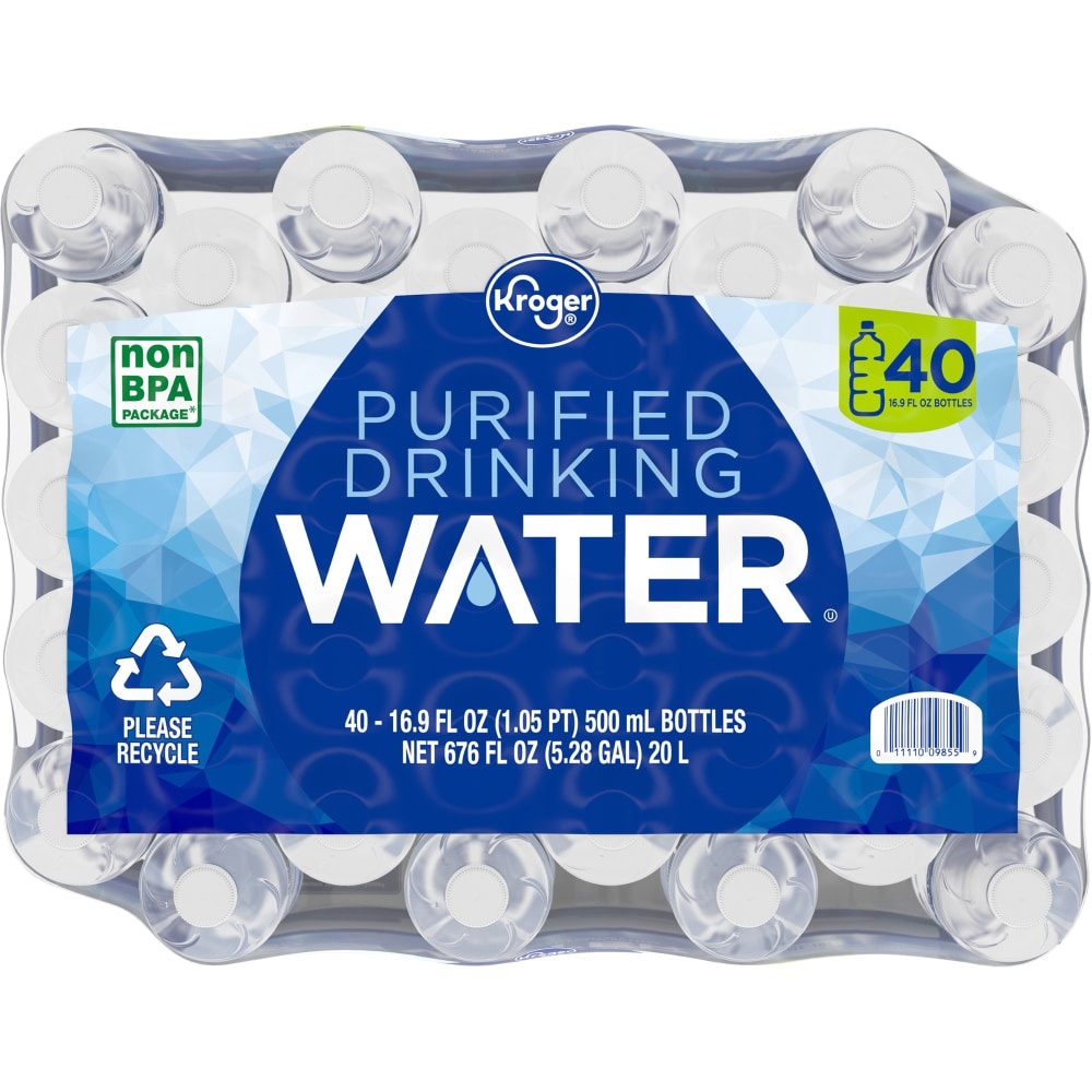 slide 4 of 5, Kroger Purified Drinking Water, 40 ct; 16 fl oz