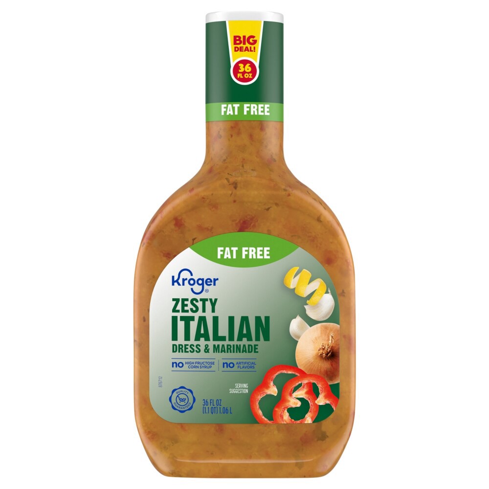 slide 6 of 6, Kroger Fat Free Zesty Italian Salad Dressing, 36 fl oz