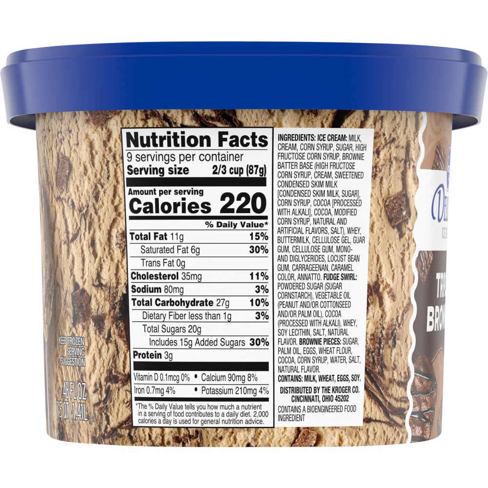 slide 3 of 5, Kroger Deluxe Triple Brownie Ice Cream, 48 fl oz