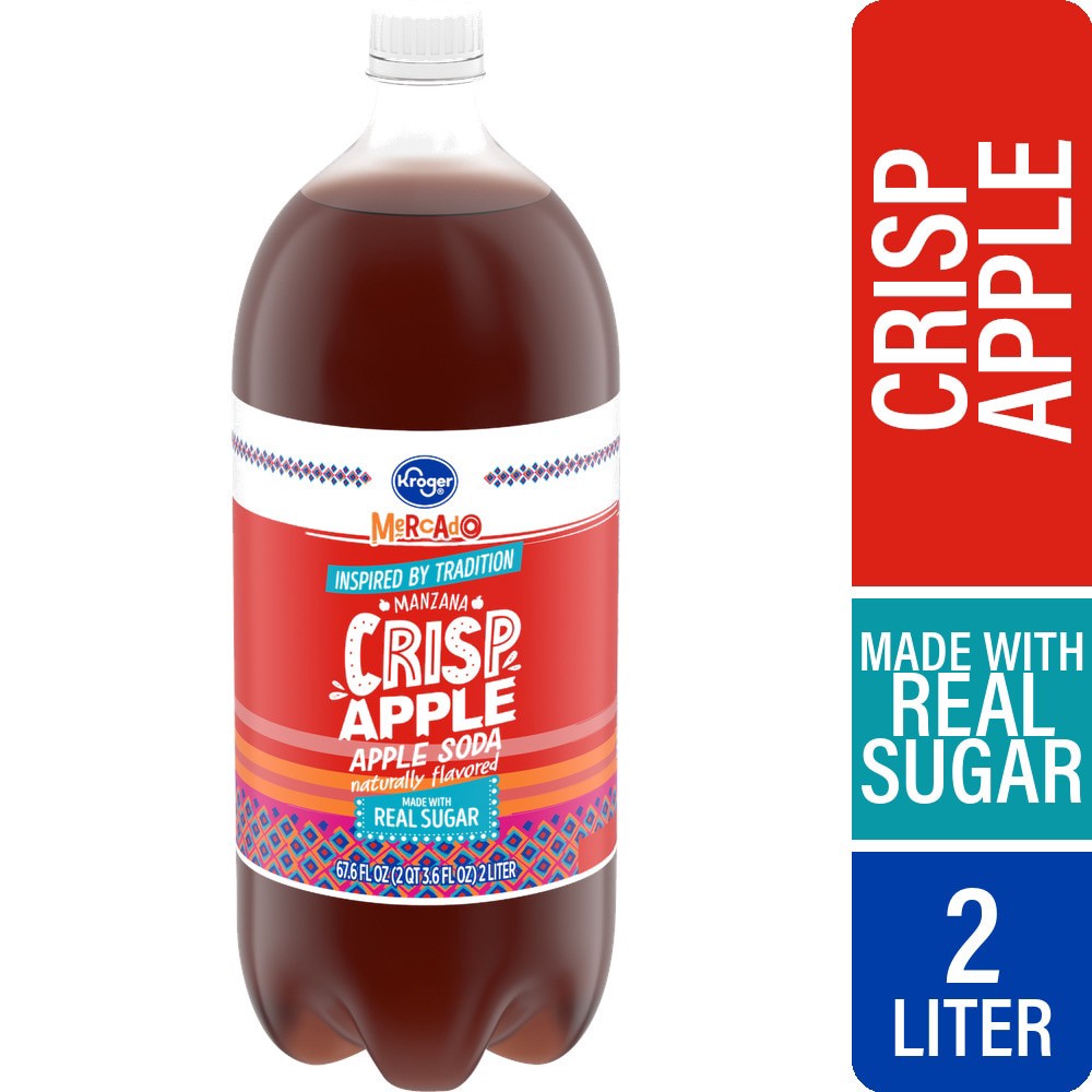 slide 3 of 3, Kroger Mercado Manzana Crisp Apple Soda - 2 liter, 2 liter
