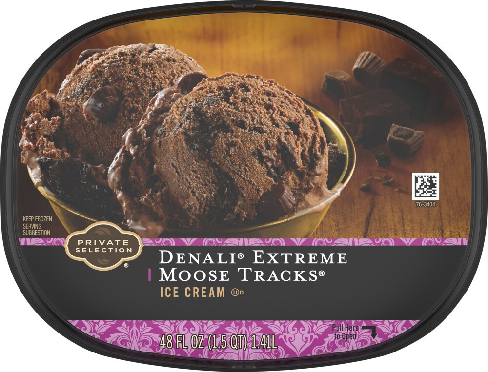 slide 4 of 4, Private Selection Denali Extreme Moose Tracks Ice Cream, 48 fl oz