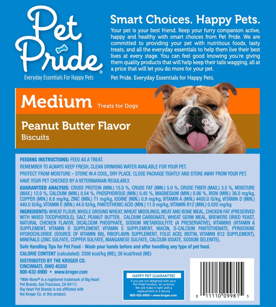 slide 2 of 4, Pet Pride Peanut Butter Flavored Medium Dog Biscuits, 5 lb