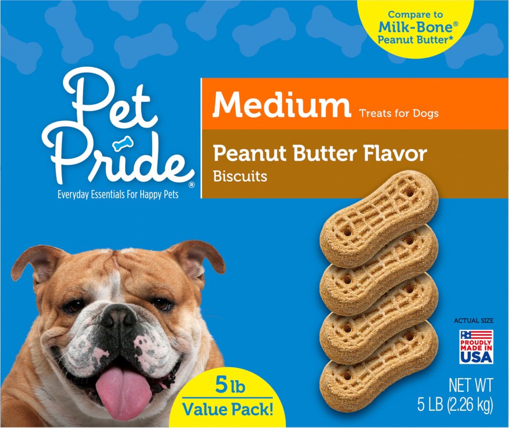 slide 4 of 4, Pet Pride Peanut Butter Flavored Medium Dog Biscuits, 5 lb