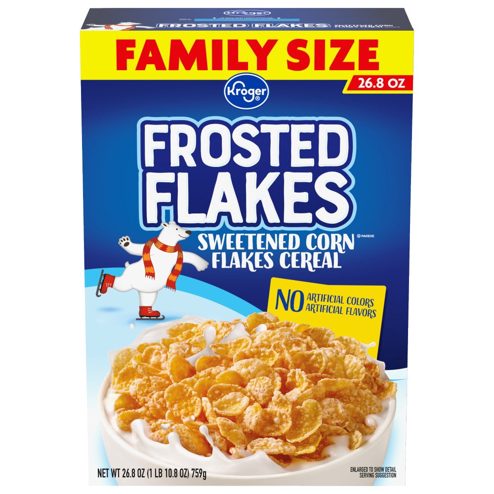 Kroger Frosted Flakes Family Size Cereal 26.8 Oz 