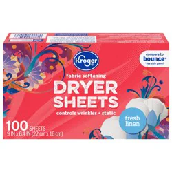 Kroger Fabric Softening Fresh Linen Scent Dryer Sheets