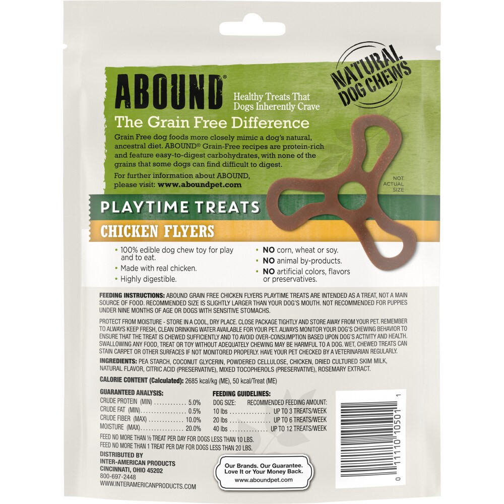 slide 2 of 2, Abound Grain Free Chicken Flyers Playtime Treats, 4.6 oz