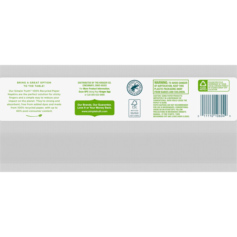slide 2 of 2, Simple Truth 100% Recycled Paper Napkins, 250 ct