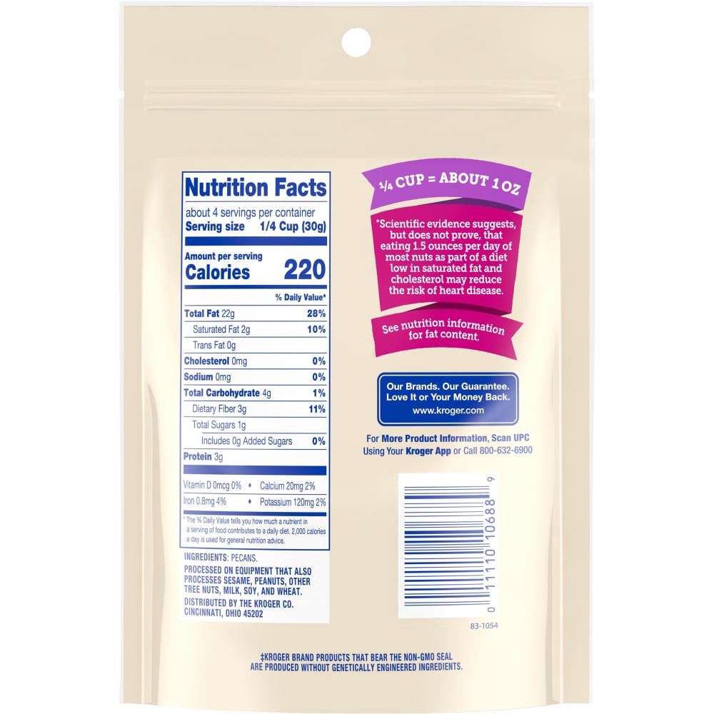 slide 2 of 2, Kroger Pecan Pieces, 4 oz