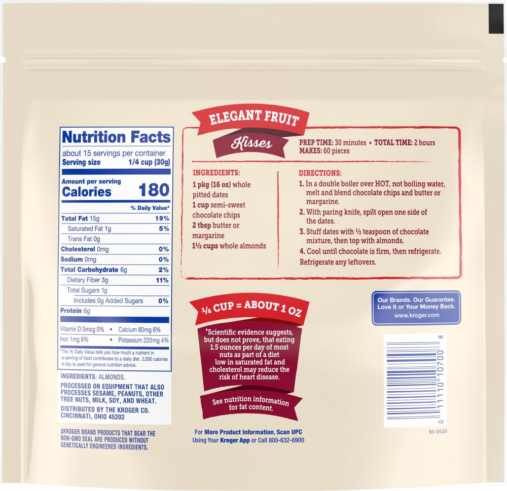 slide 2 of 2, Kroger Almonds, 16 oz