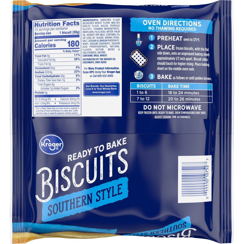 slide 2 of 2, Kroger Frozen Southern Style Biscuits, 12 ct