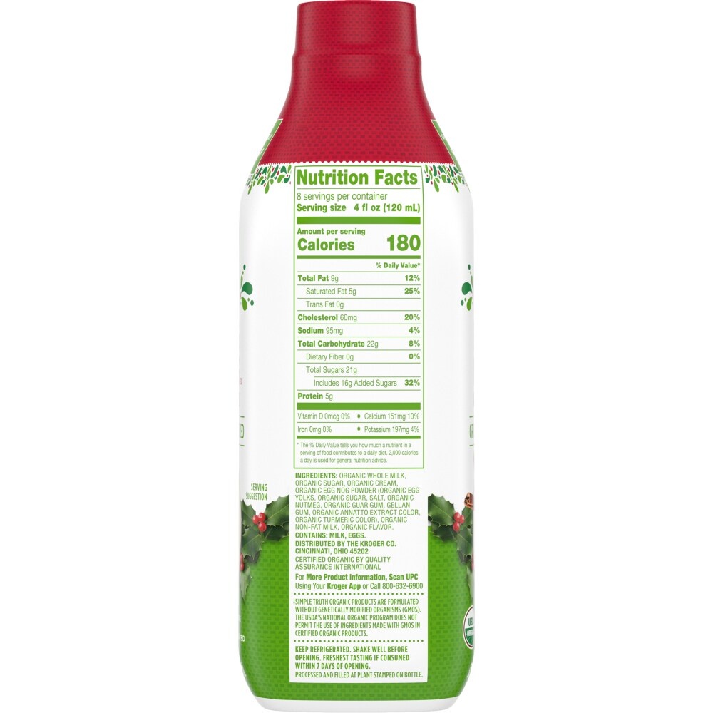 slide 4 of 4, Simple Truth Organic Egg Nog, 32 fl oz