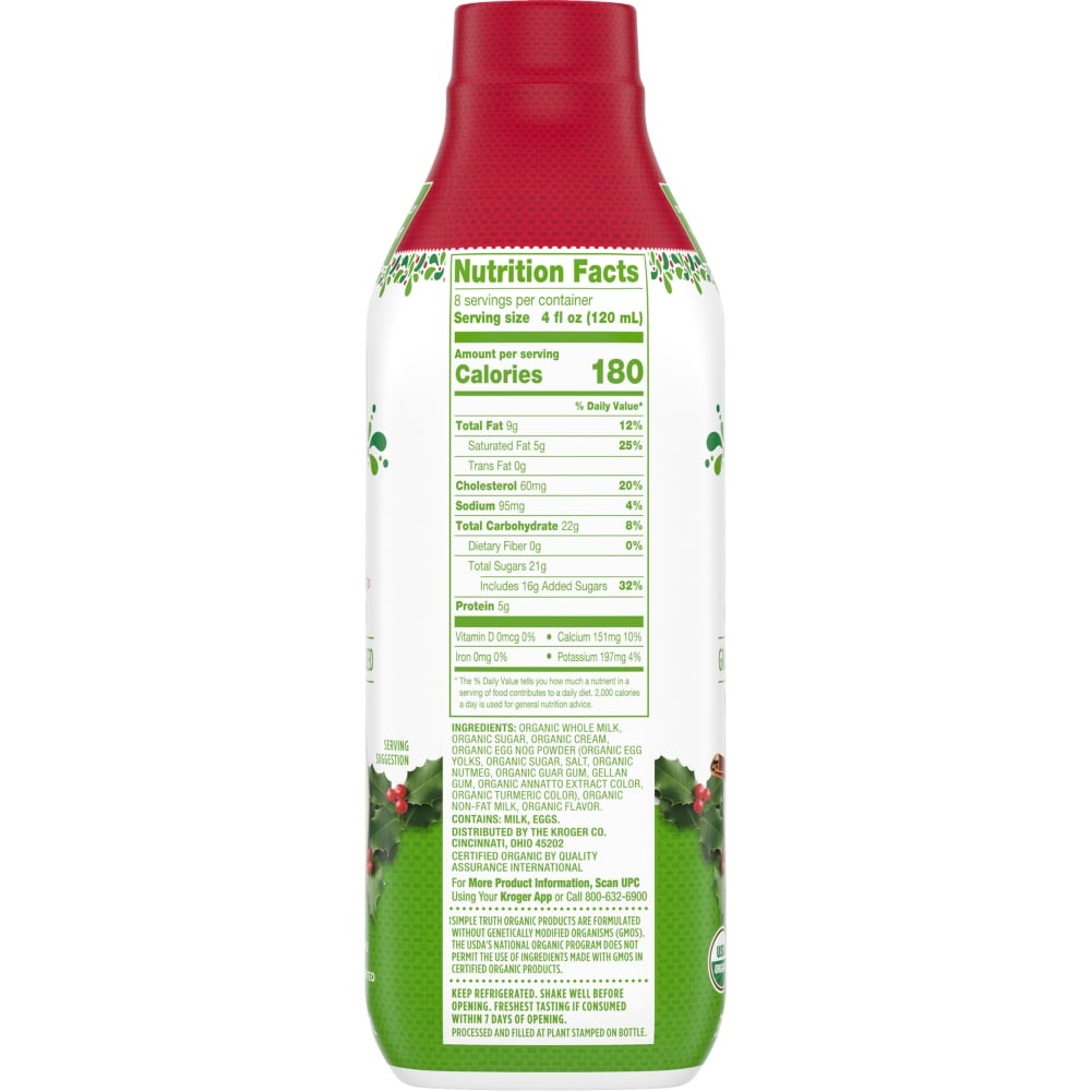 slide 4 of 4, Simple Truth Organic Egg Nog, 32 fl oz
