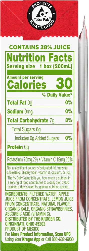 slide 3 of 4, Simple Truth Strawberry & Kale Kids Juice Boxes - 8 ct, 8 ct