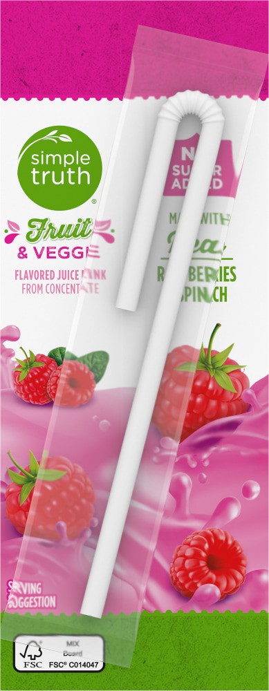 slide 3 of 4, Simple Truth Raspberry & Spinach Kids Juice Boxes, 8 ct