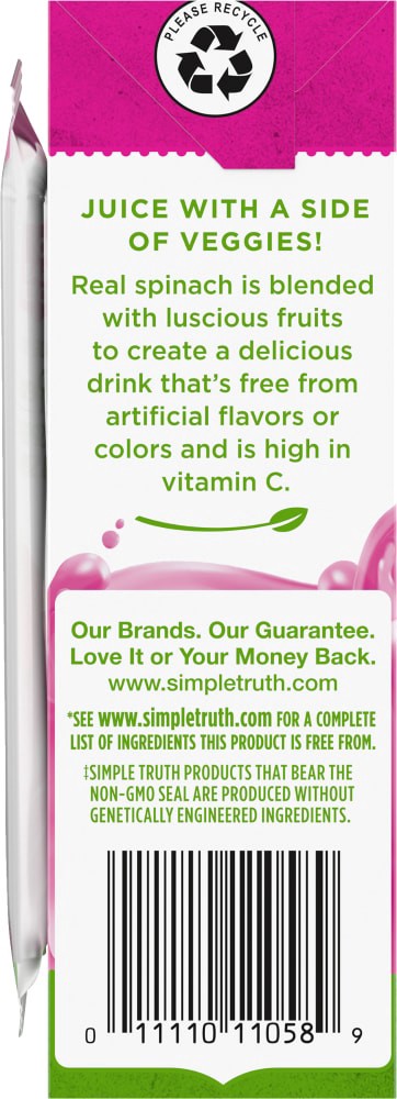 slide 2 of 4, Simple Truth Raspberry & Spinach Kids Juice Boxes, 8 ct