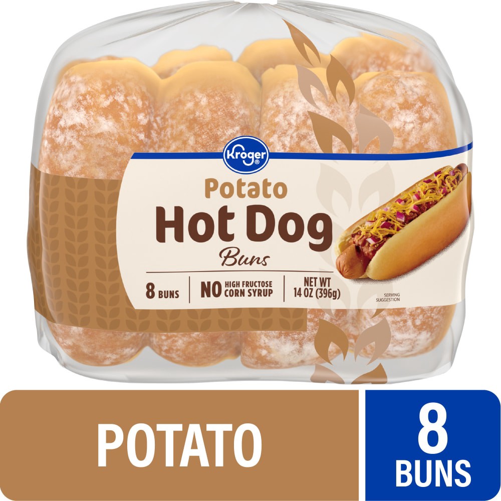 slide 2 of 2, Kroger Potato Hot Dog Buns, 8 ct