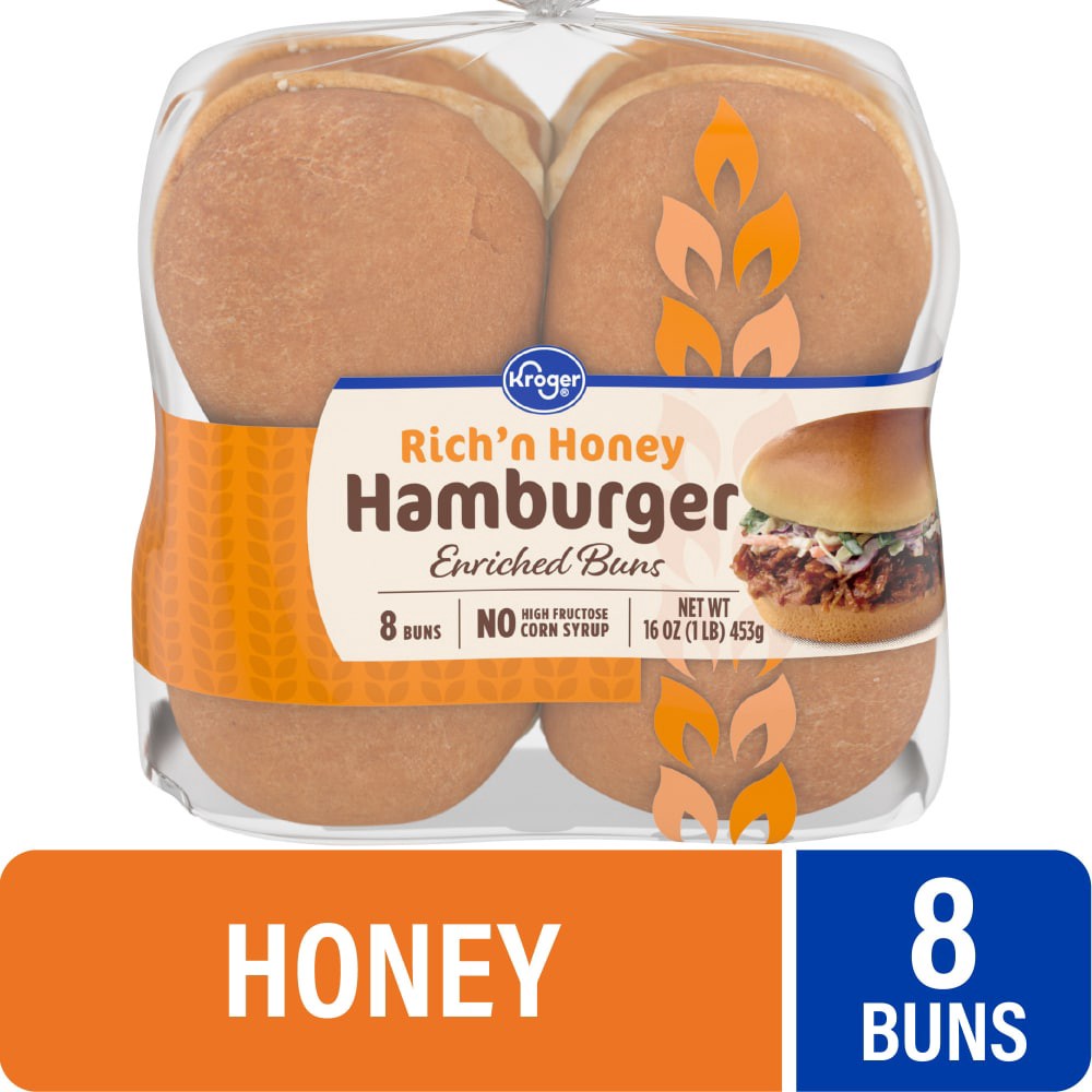 slide 4 of 6, Rich N Honey Enriched Hamburger Buns, 8 ct