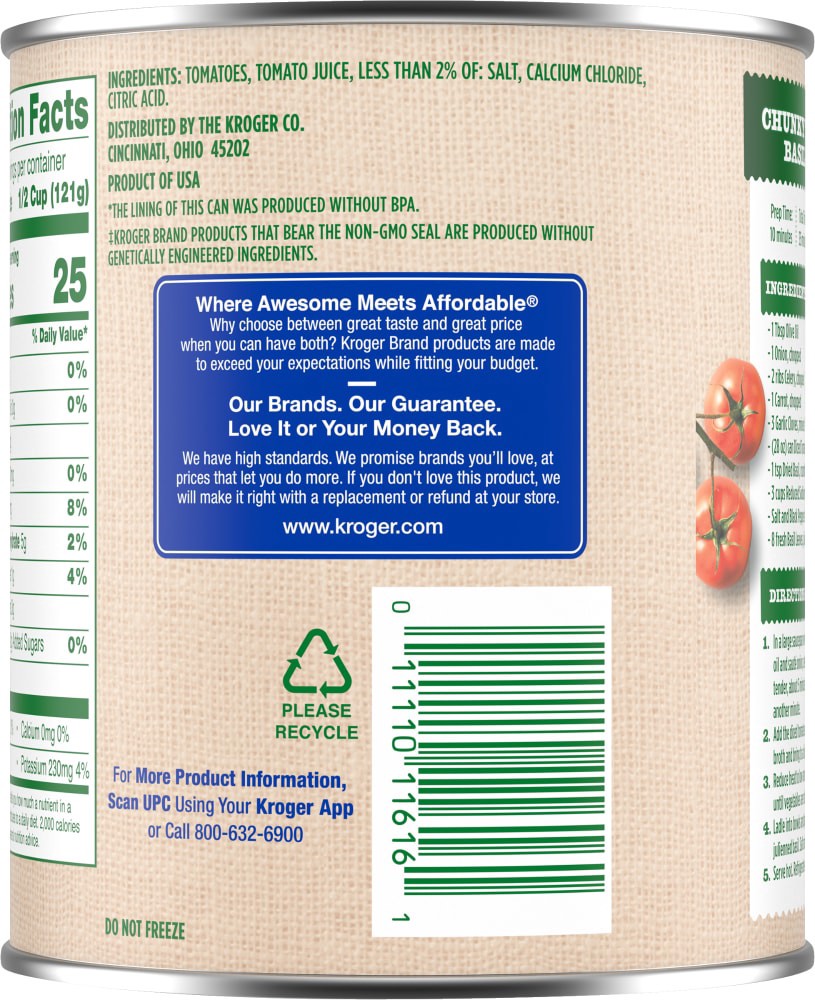 slide 2 of 4, Kroger Tomatoes Diced, 28 oz