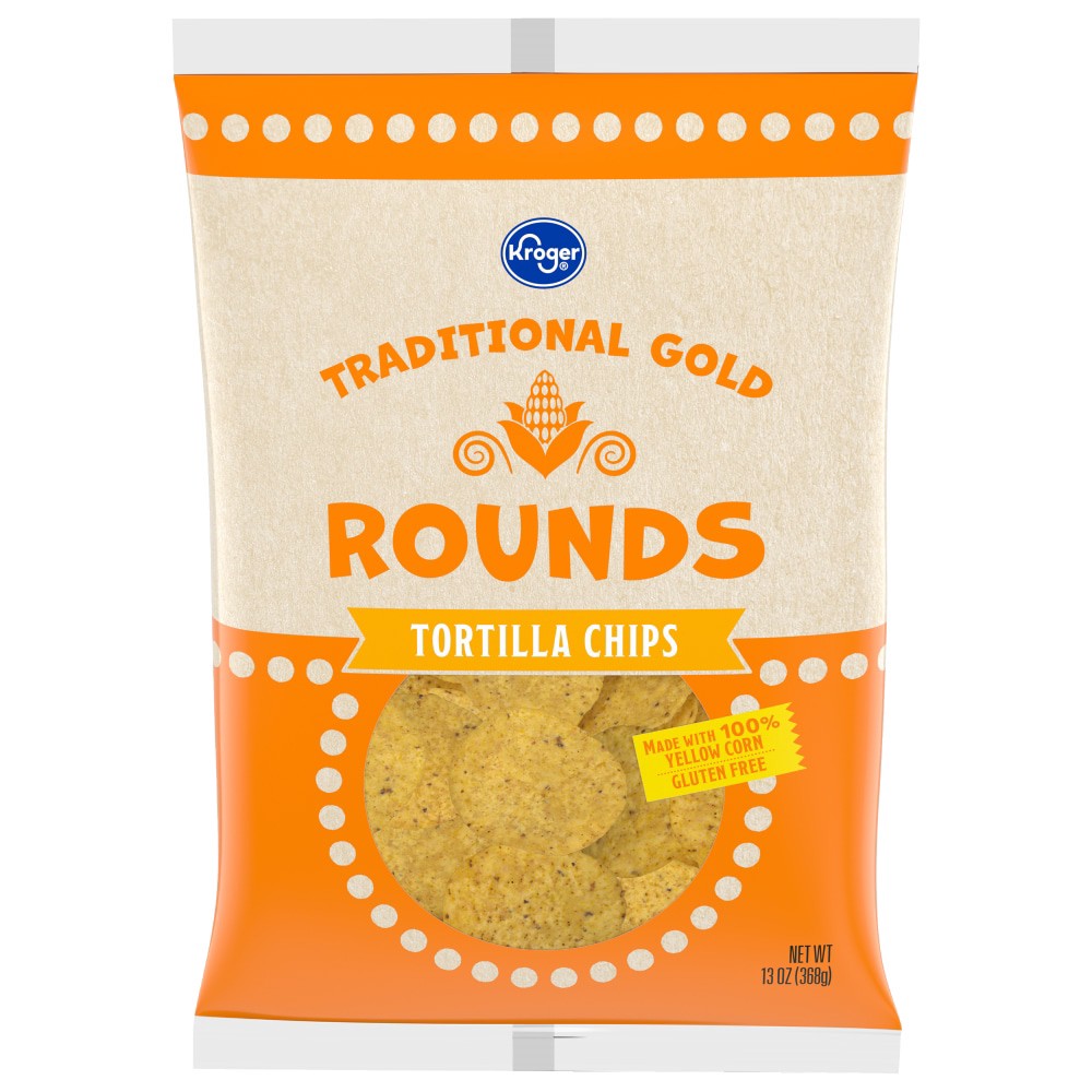 slide 2 of 2, Kroger Yellow Round Tortilla Chips, 13 oz