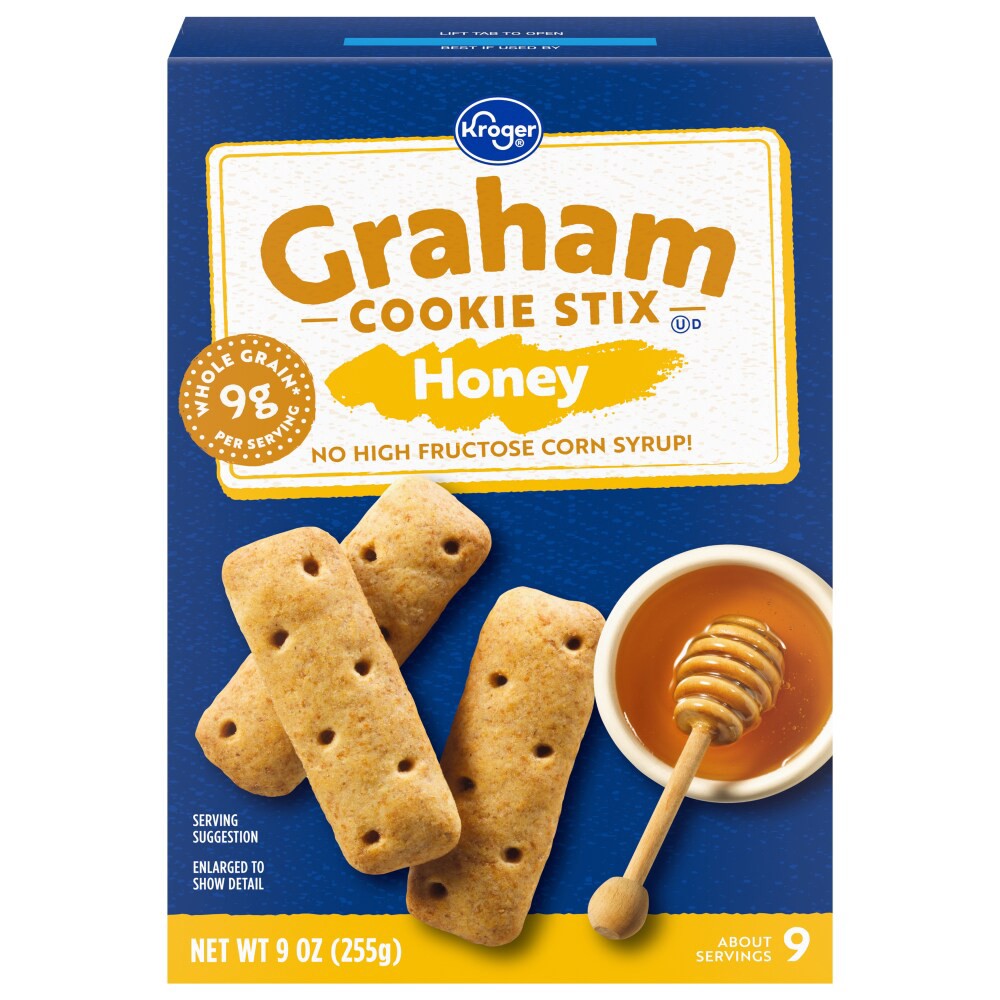 slide 3 of 3, Kroger Honey Graham Cookie Stix, 9 oz