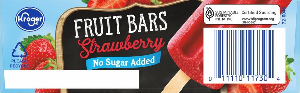 slide 2 of 3, Kroger No Sugar Added Strawberry Frozen Fruit Bars, 6 ct; 2.45 fl oz