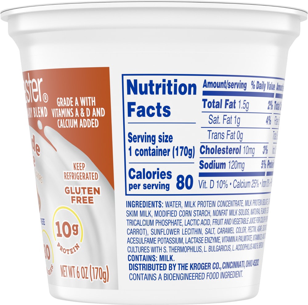 slide 4 of 5, Kroger Low Fat Dulce De Leche Lactose Free Yogurt, 6 oz