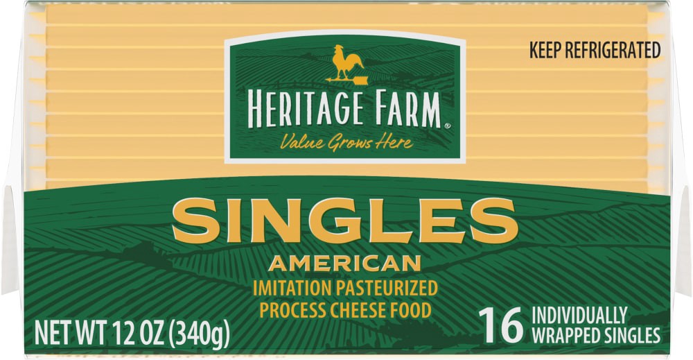 slide 2 of 3, Heritage Farms American Cheese Slices, 12 oz