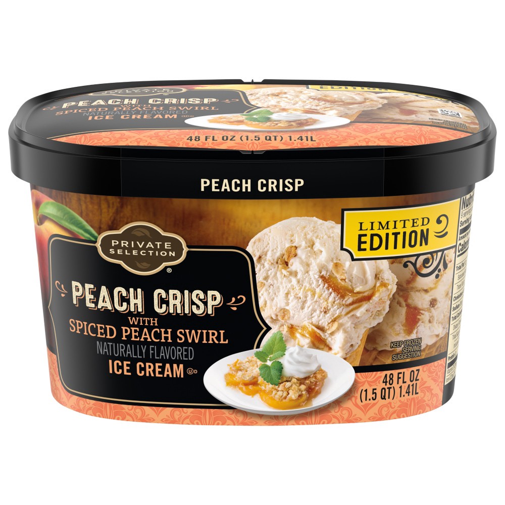slide 2 of 5, Private Selection Peach Crisp With Spiced Peach Swirl Ice Cream, 48 fl oz