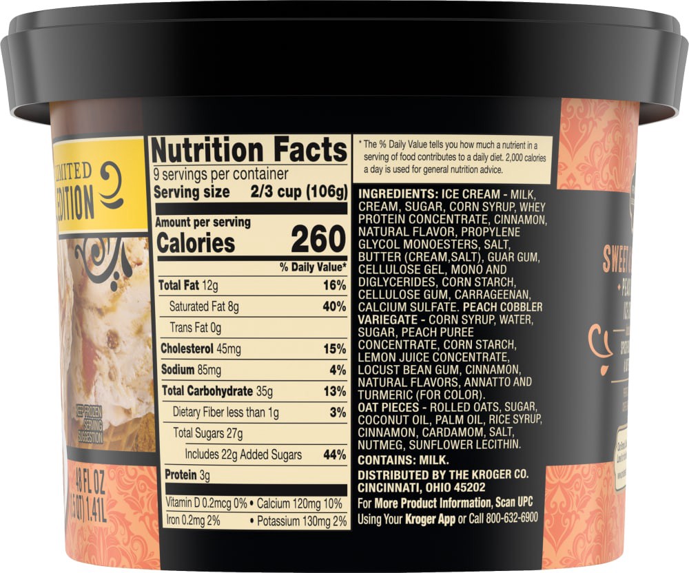 slide 3 of 5, Private Selection Peach Crisp With Spiced Peach Swirl Ice Cream, 48 fl oz