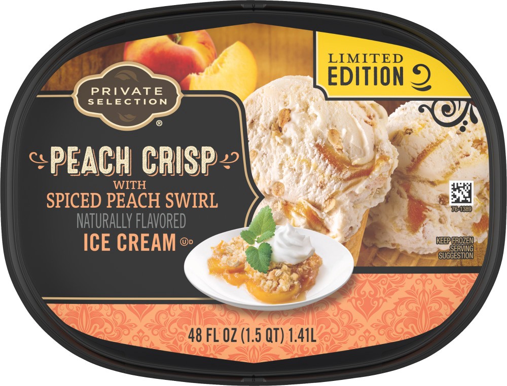 slide 5 of 5, Private Selection Peach Crisp With Spiced Peach Swirl Ice Cream, 48 fl oz