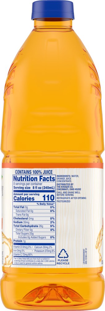 slide 2 of 3, Kroger 100% Orange Juice- 64 fl oz, 64 fl oz