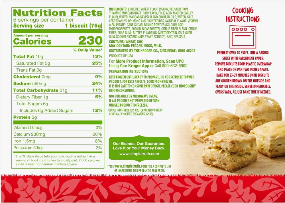 slide 2 of 5, Simple Truth Plant Based Biscuits, 16 oz