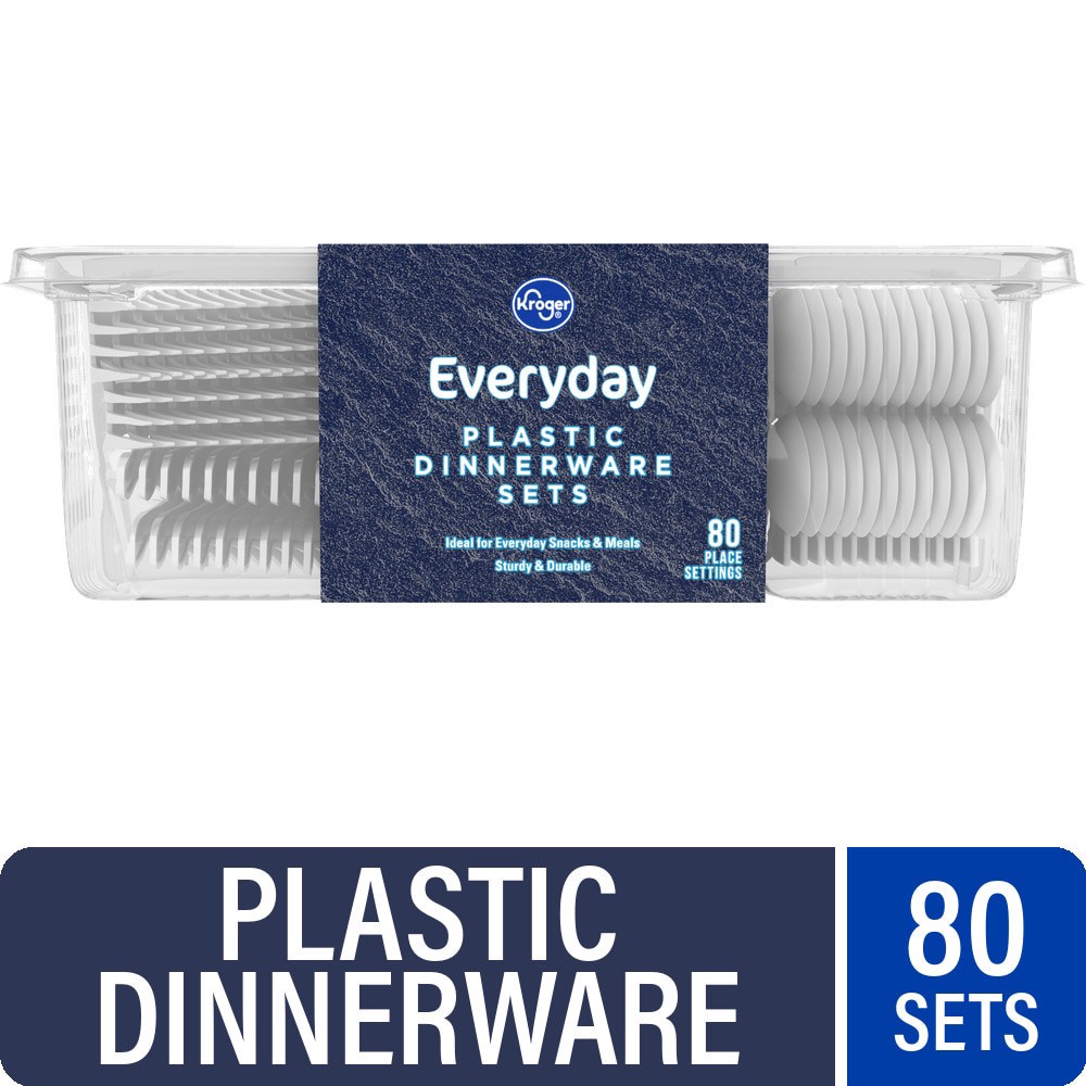 slide 2 of 4, Kroger Everyday Plastic Dinnerware Sets, 240 ct