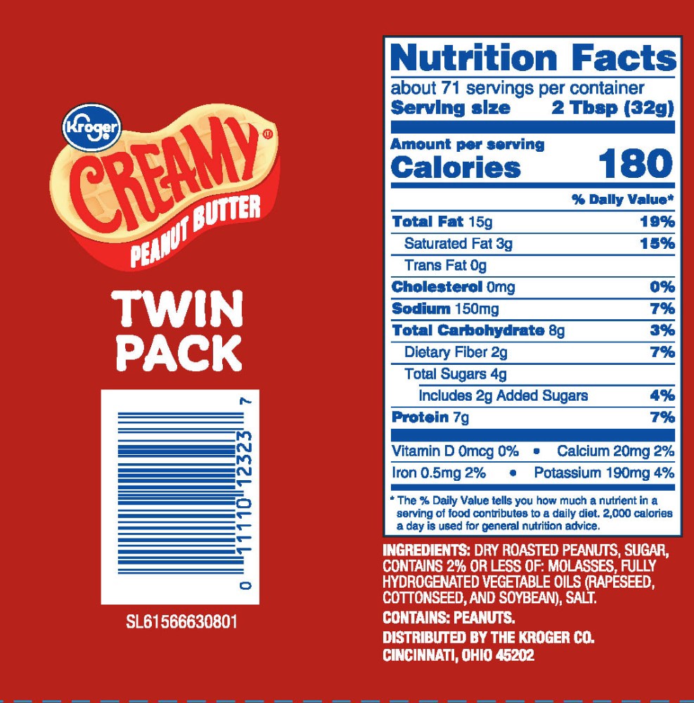 slide 2 of 4, Kroger Twin Pack Creamy Peanut Butter, 2 ct; 40 oz